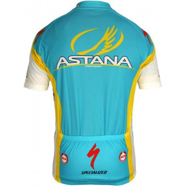 ASTANA 2012 Radsport-Profi-Team-Kurzarmtrikot mit kurzem Reißverschluss